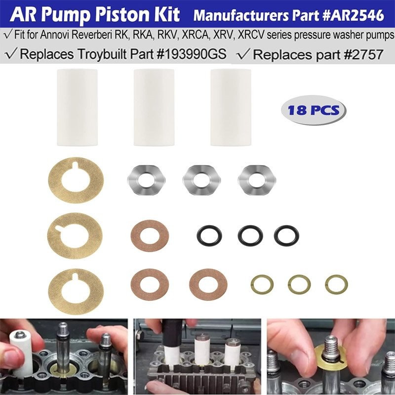 For Annovi Reverberi AR2546 Ceramic Plunger Repair Kit for RK RKA RKV 18mm Pump