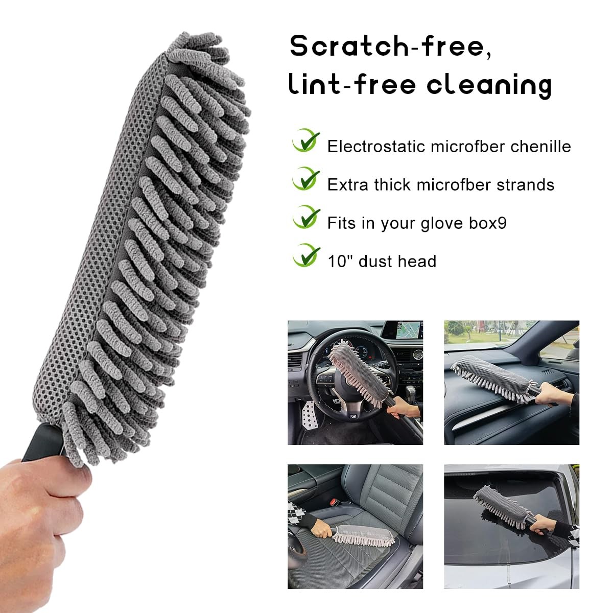 YTFRL Car Interior Duster, Scratch-Free Microfiber Dust Removal Tool with…