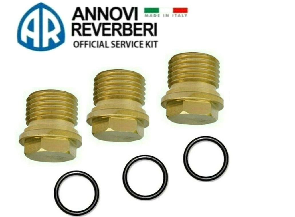 x3 Annovi Reverberi AR2840130 Brass Valve Caps For RMV and RMW Pumps AR 2840130