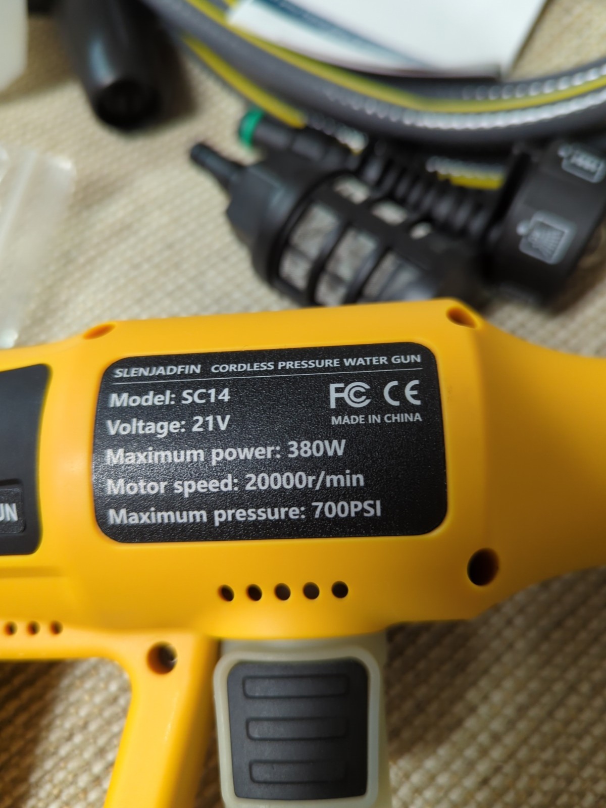 Cordless Pressure Washer for Dewalt 20V Battery 700 PSI Portable Handheld Power