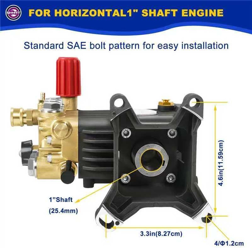 Pressure Washer Pump Max 4400 PSI 4 GPM, 1″ Shaft Horizontal Gas Power Washer Pu