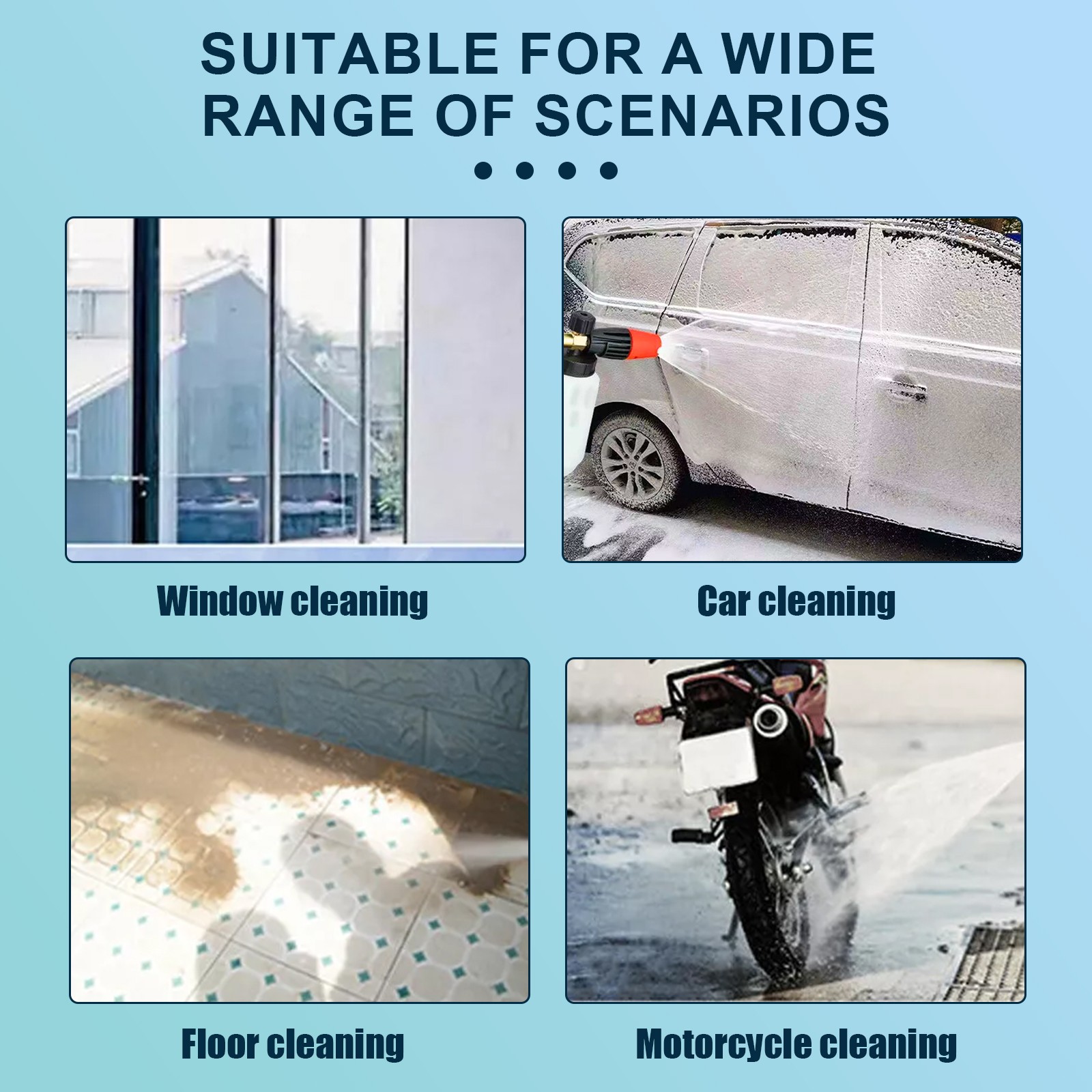 1/4″ Snow Foam Washer Gun Car Wash Soap Lance Cannon Spray Pressure Jet Bottle