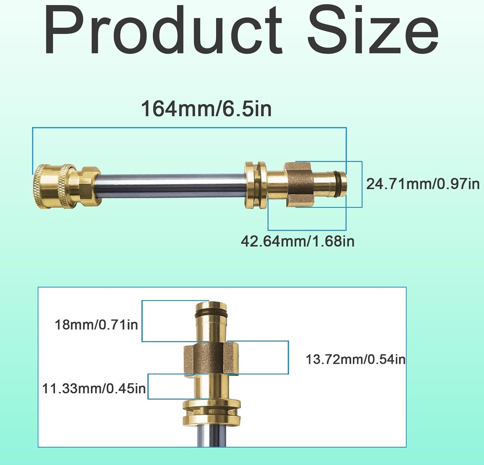 1/4 Inch Quick Connector Pressure Washer Adapter Brass Stainless Steel