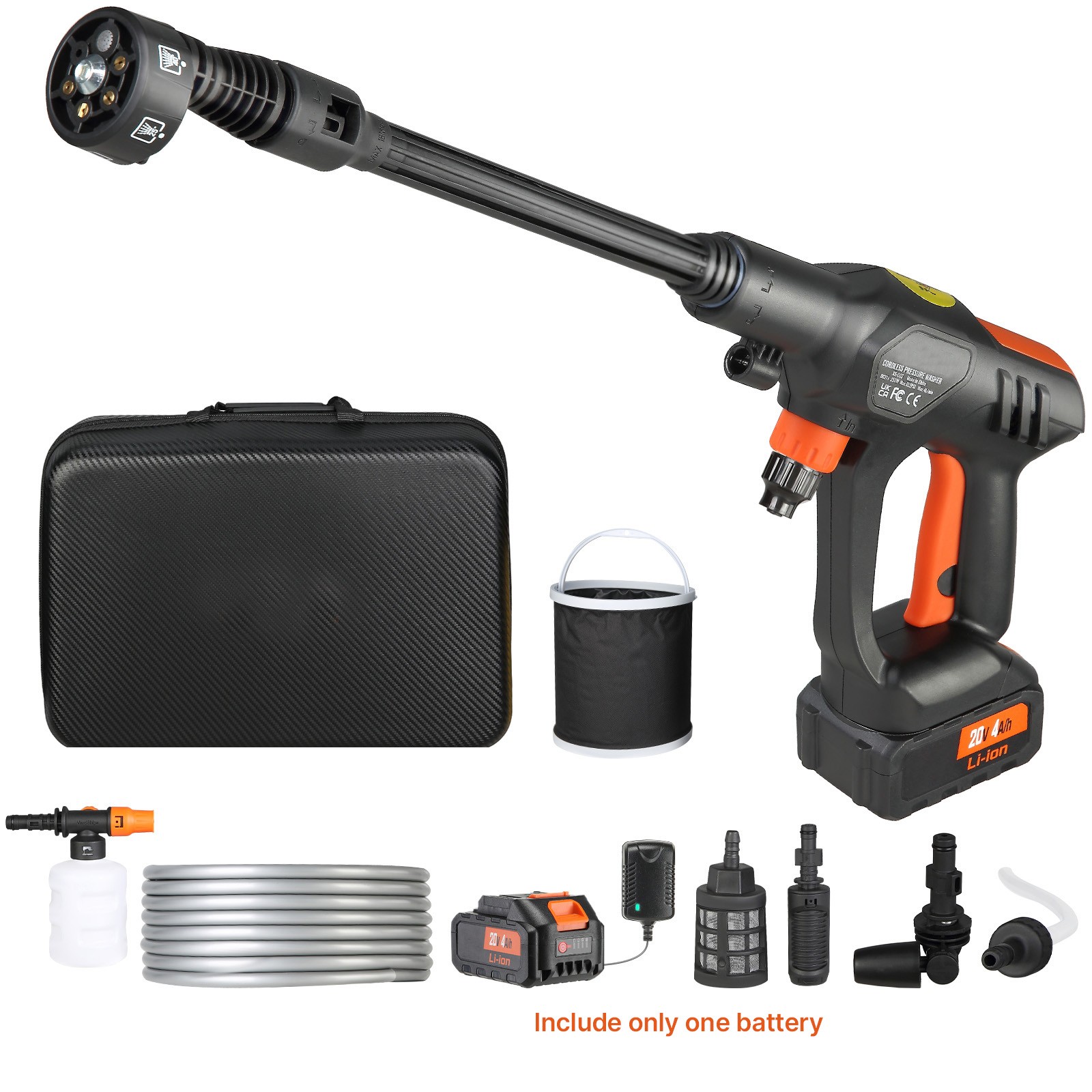Uimoso High Pressure Cordless Washer Cleaner Portable Water Spray Car Gun 652PSI