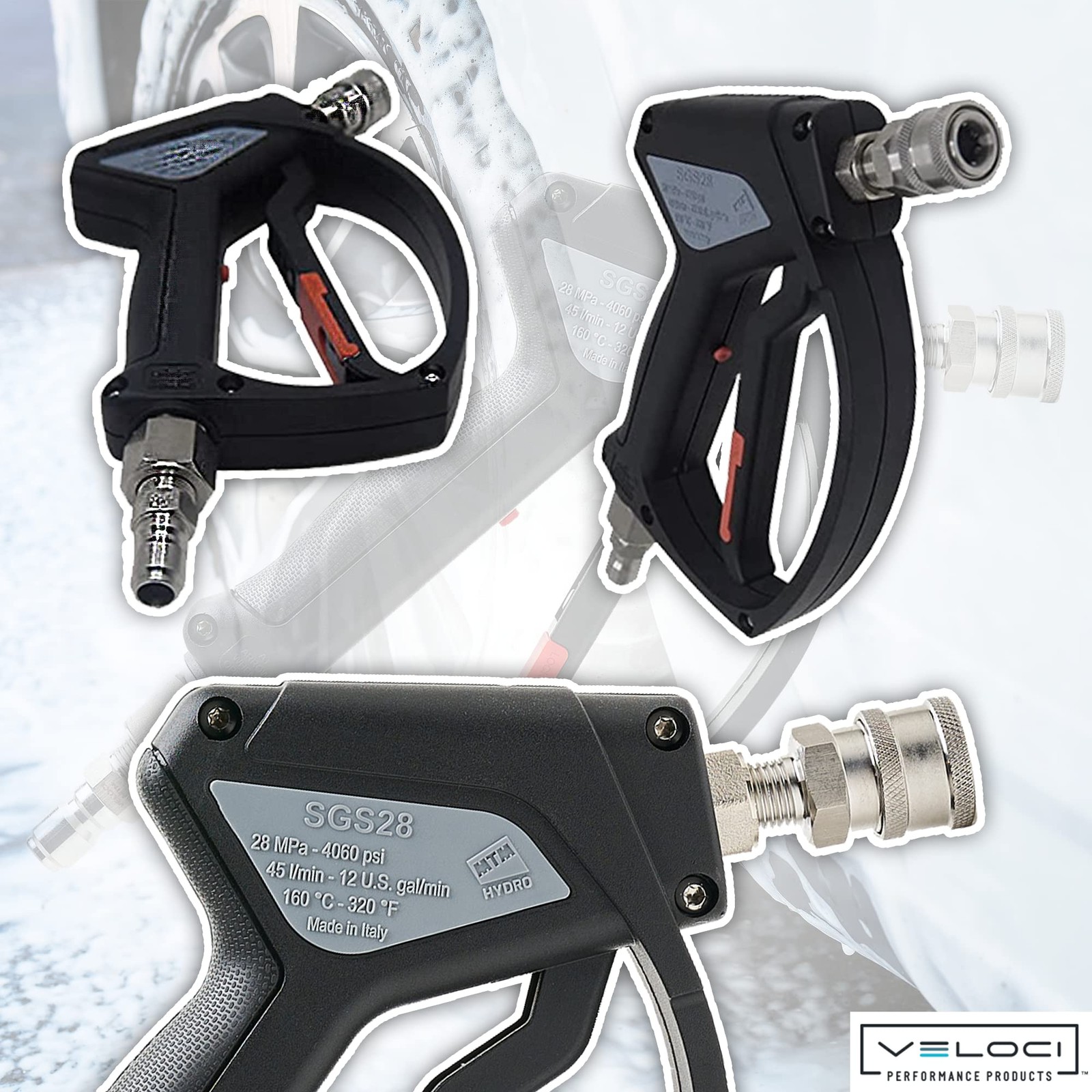SGS28 Pressure Washer Trigger Gun with Installed Stainless Steel Connection Fitt