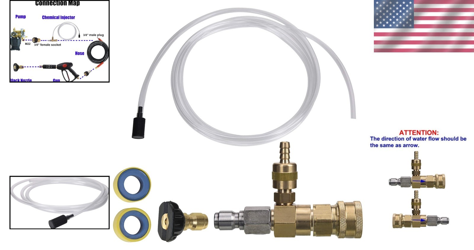 Adjustable Chemical Injector Kit for Pressure Washer