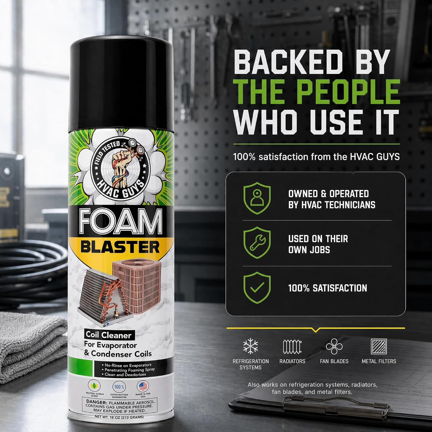 Foam Blaster AC Coil Cleaner Foam Spray | HVAC Coil Cleaner for AC Unit | Profes