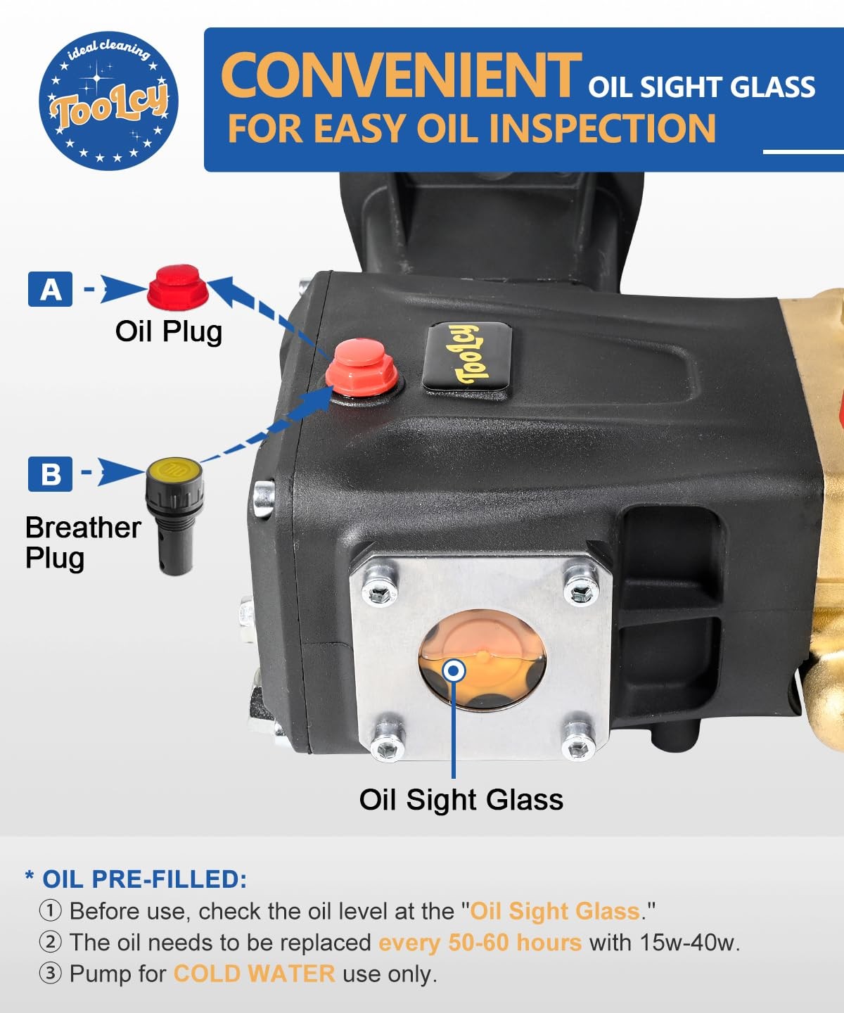 Pressure Washer Pump Max 4000 PSI 4.2 GPM, 1 Shaft Horizontal Gas Power Washer P