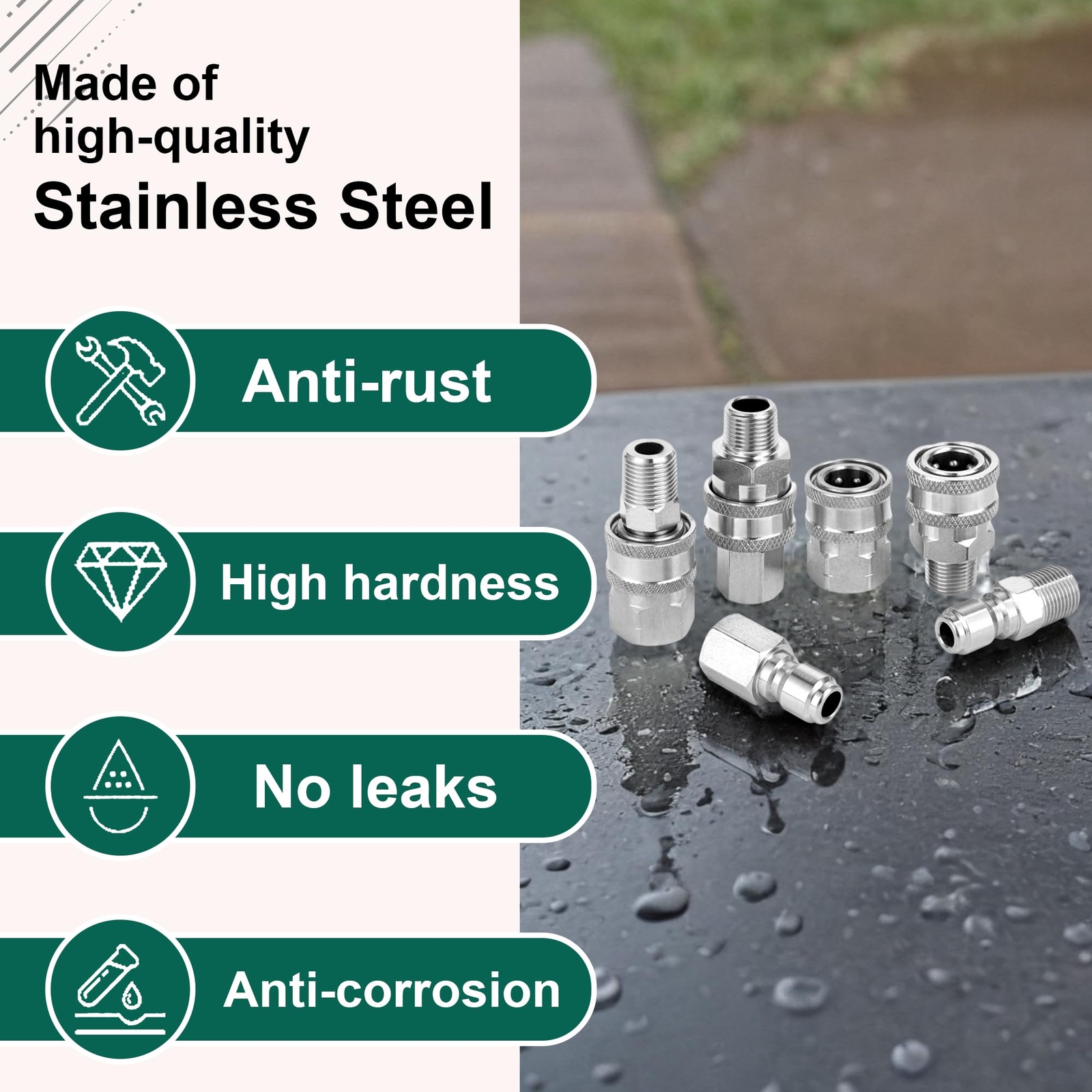 3/8 Inch Quick Connect Fittings Pressure Washer Quick Connect Kit Stainless Stee