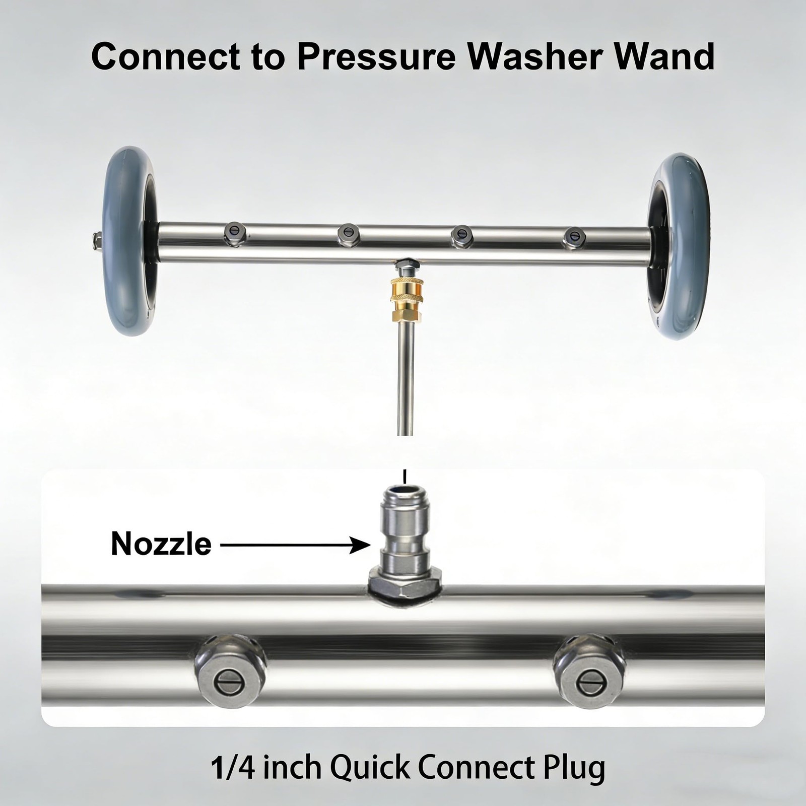 Undercarriage Pressure Washer Attachment 16 Inch With Extension Wand 4000 PSI