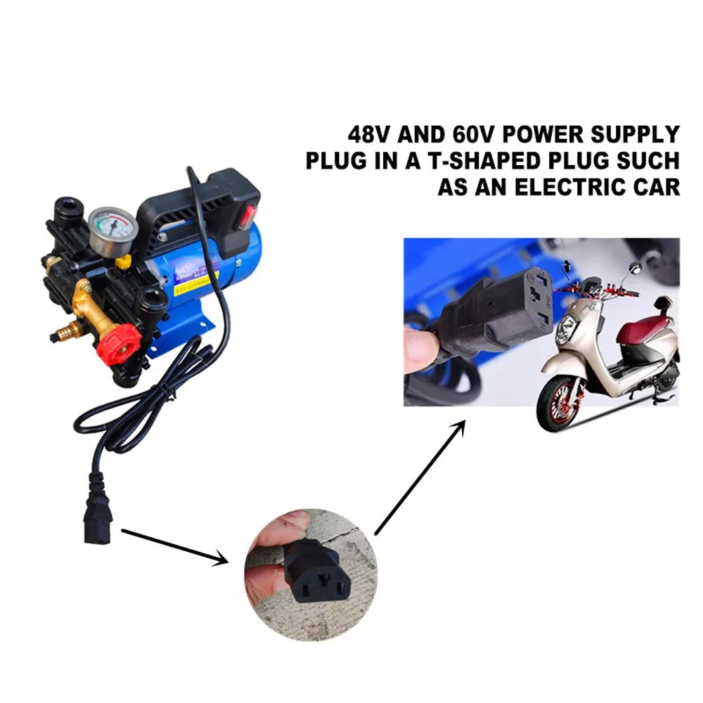 Portable Plunger Pump 200W12V/24V/48V/60V/220V Electric Sprayer Double Cylinder