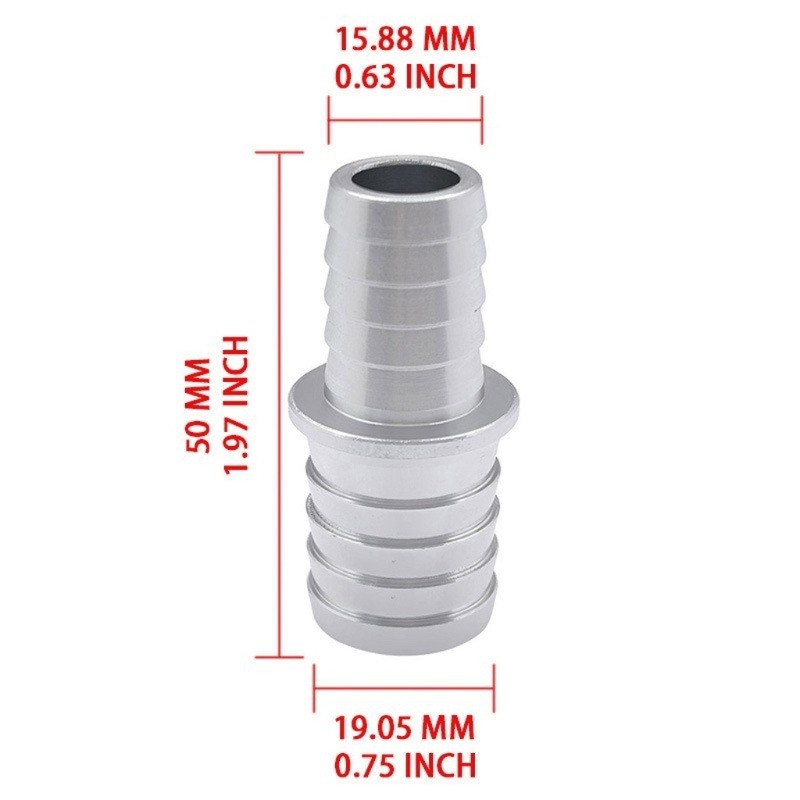 Machined Aluminum Radiator Hose Reducer Coupling 5/8 To 3/4 Inch Cooling