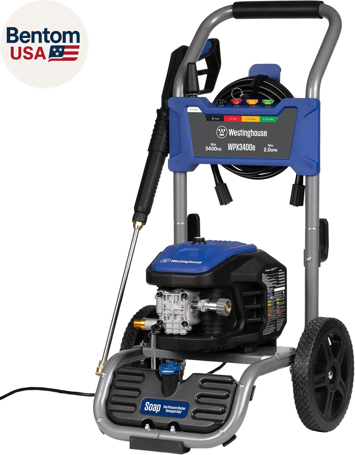 Wpx3400E Electric Pressure Washer, 3400 Max PSI and 2.0 Max GPM, Brushless Motor