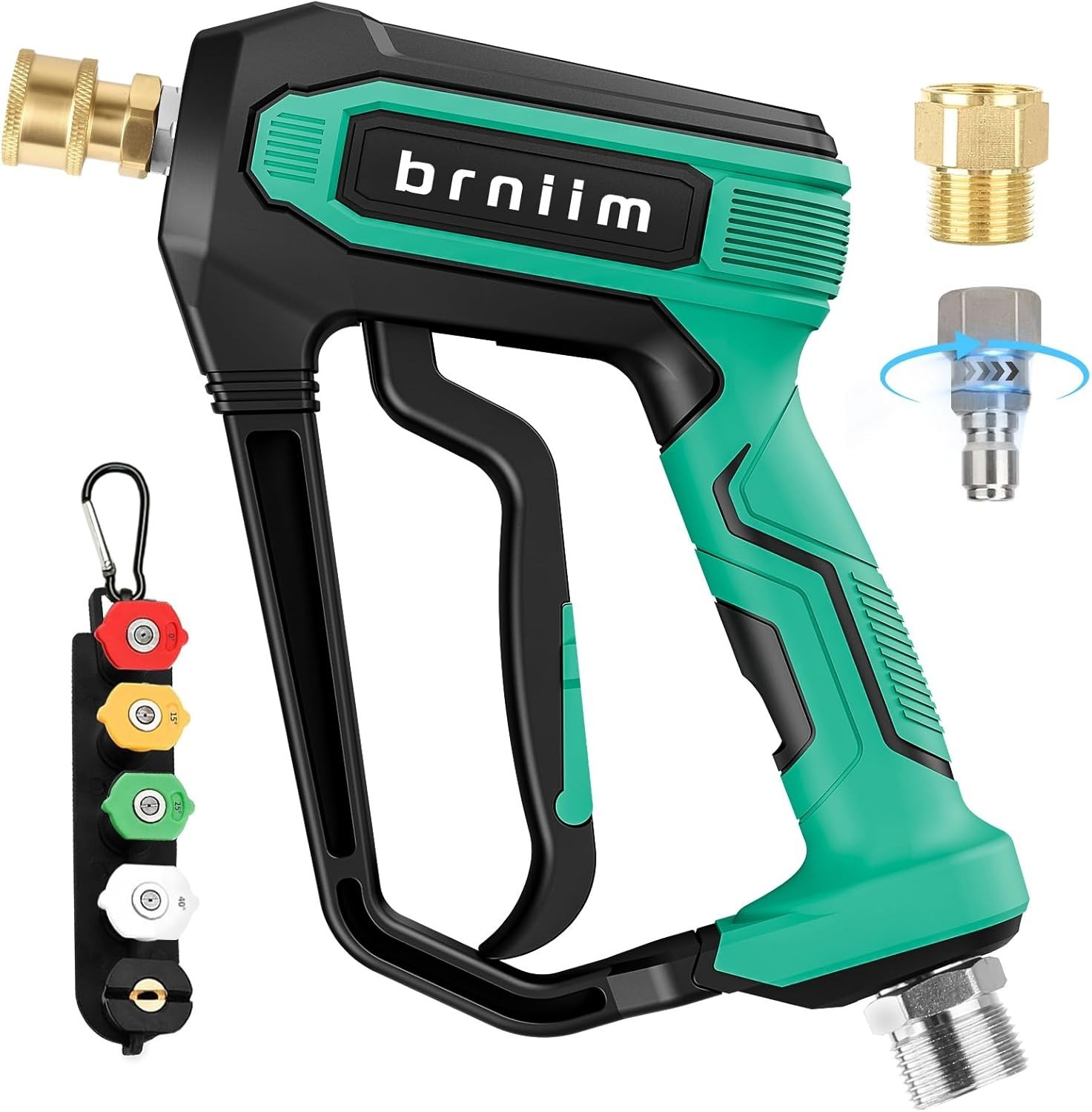 Pressure Washer Gun with 360 Swivel, Max 5000 PSI Power Washer Short Gun with…