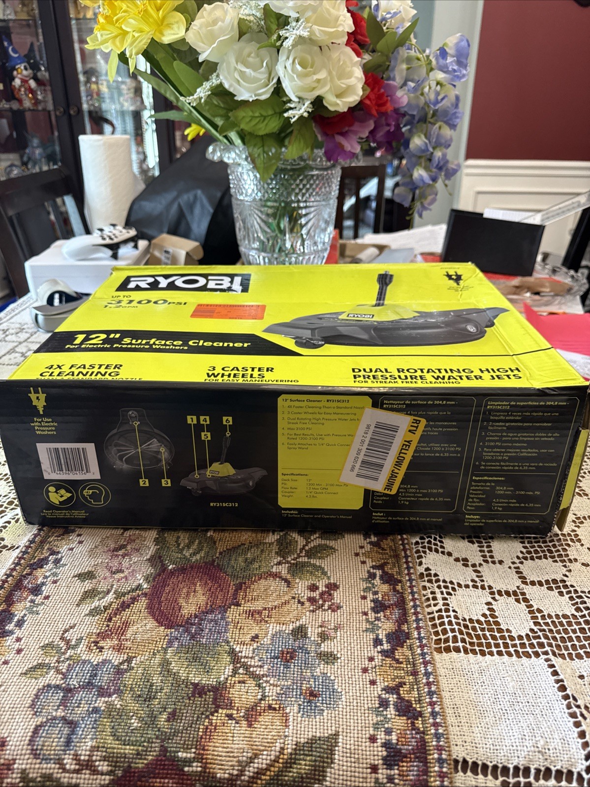 Ryobi Deal Finders 12 in. 3100 PSI Electric Pressure Washer Surface Cleaner.