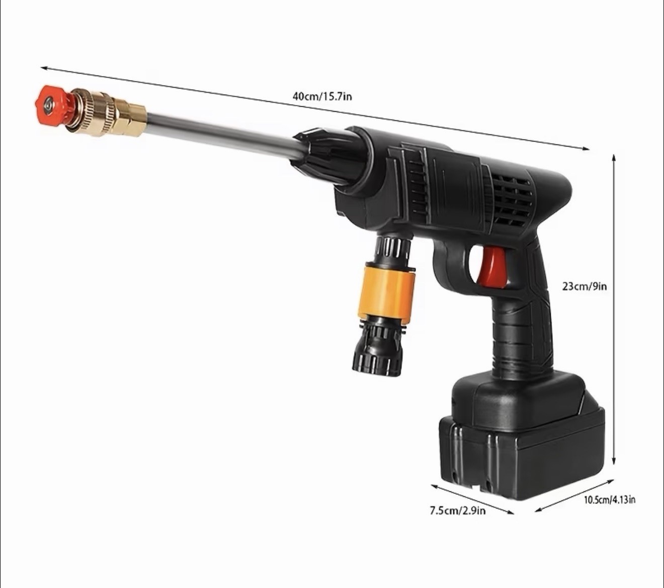 Pressure Washer Kit, Cordless, Multi-function Nozzle, Battery, Hose
