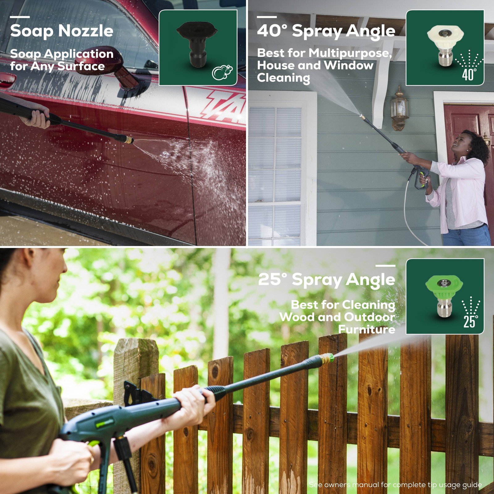 Greenworks – Electric Pressure Washer up to 1900 PSI at 1.2 GPM – Green