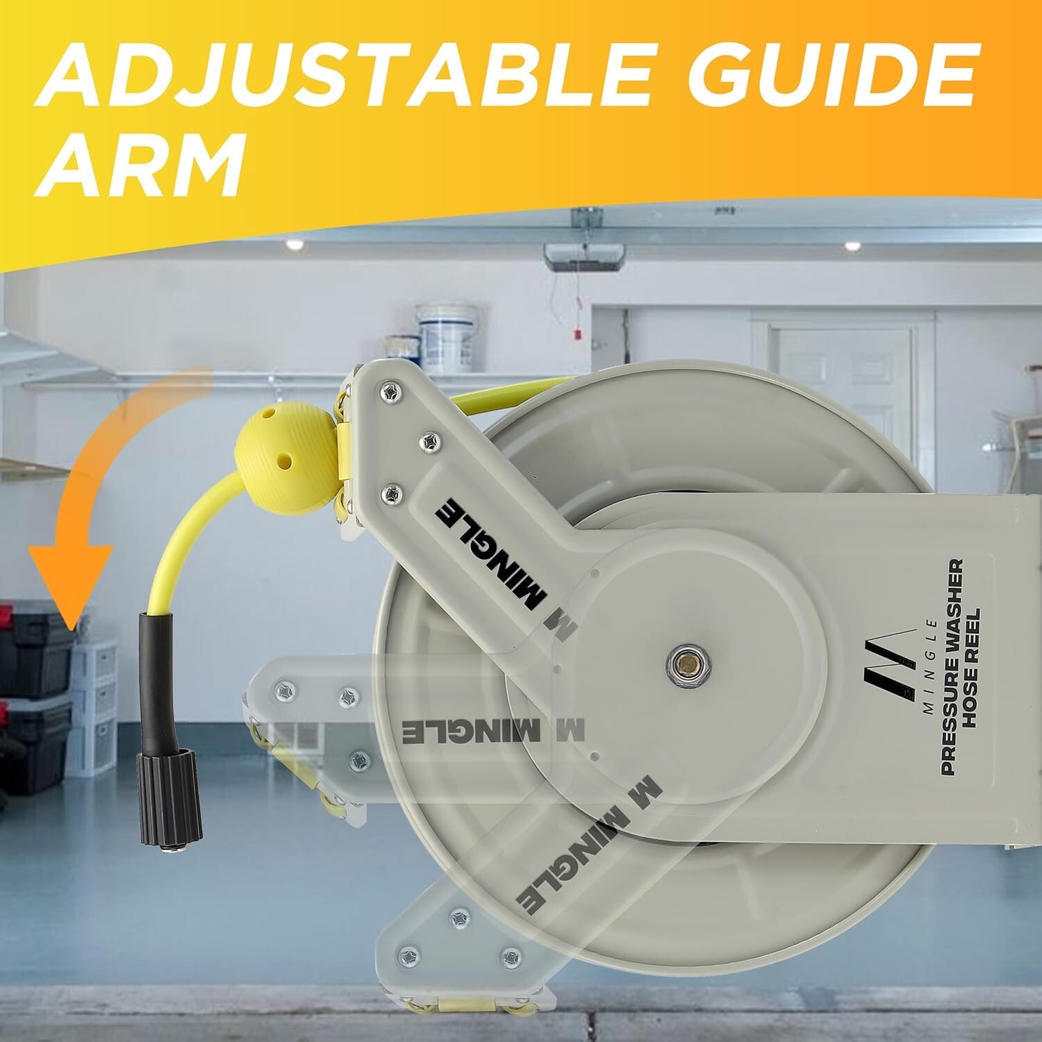 Professional 60ft Pressure Washer Hose Reel – Anti-Tangle and Wall Mounted