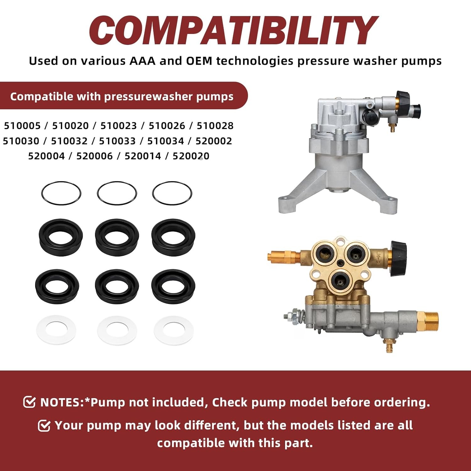 Pressure Washer Pump Seal Kit for Simpson Cleaning Pump Seal Replacement Repair