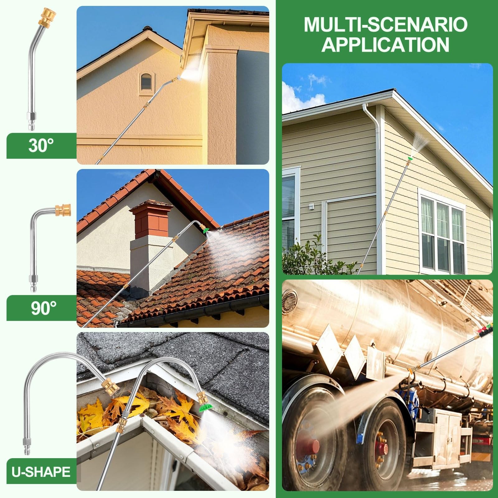 Gutter Cleaning Tools From the Ground, 9 Pack 8 FT Pressure Washer Extension …