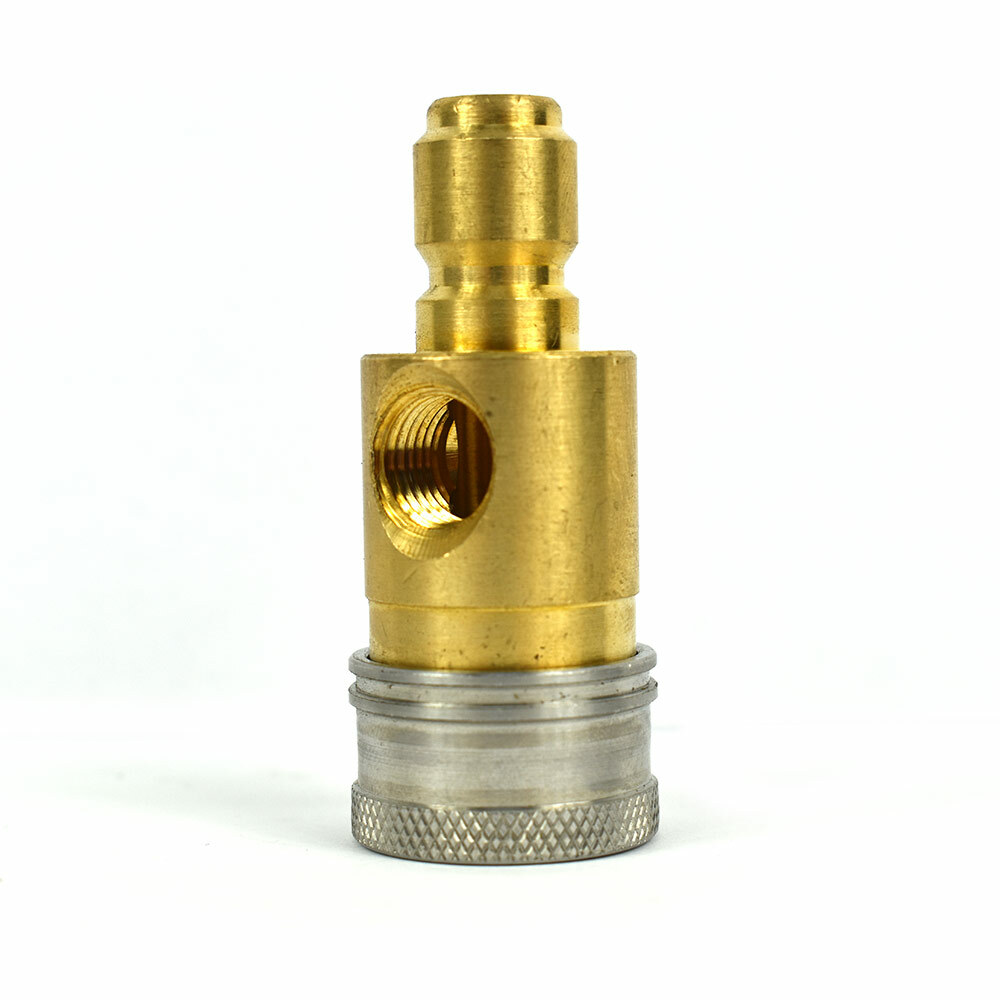 3/8 Inch Pressure Washer Quick Coupler Gauge Brass Fitting With Stainless Steel