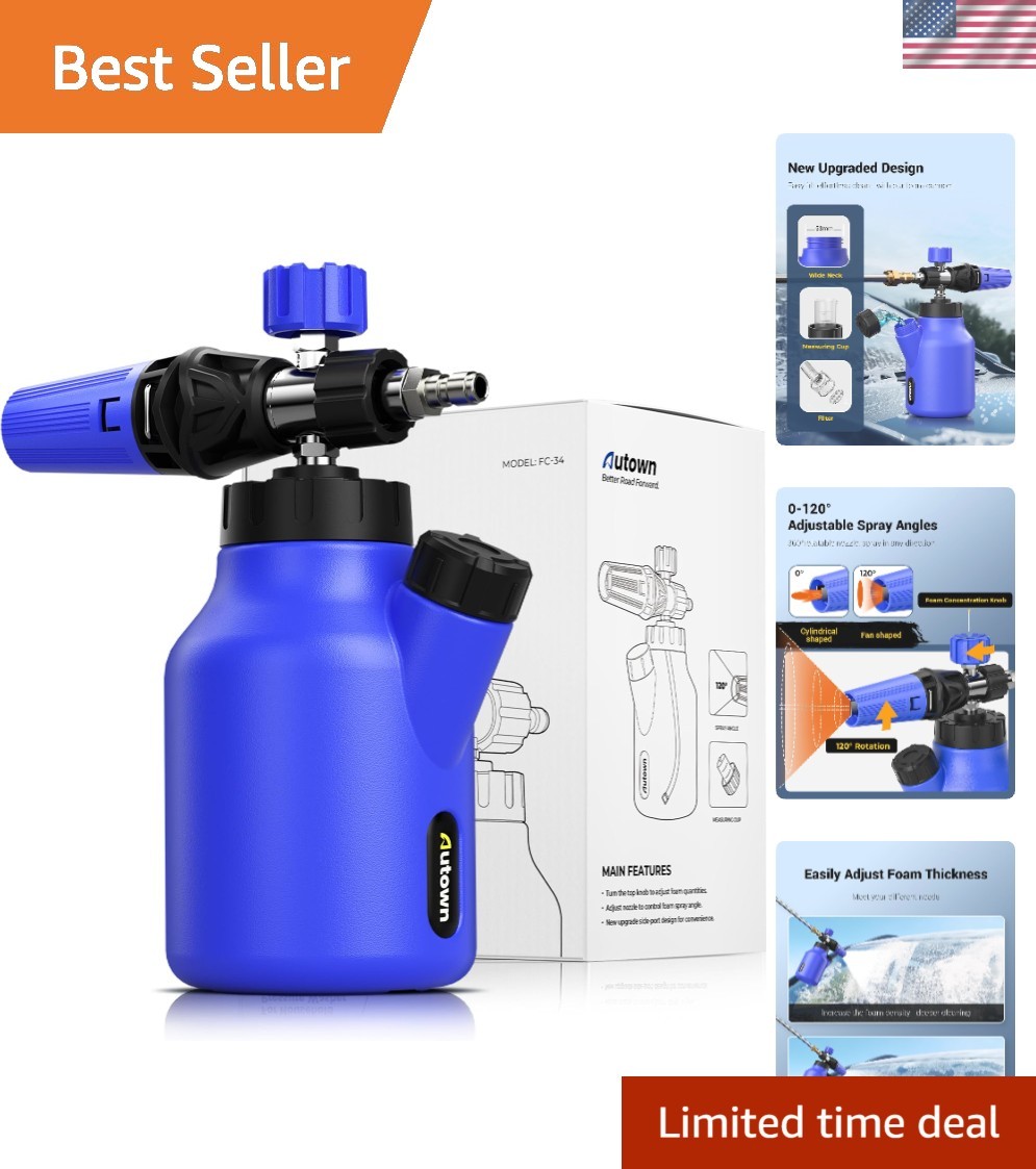 Foam Cannon with Adjustable Nozzle & 1L Capacity for Superior Car Wash