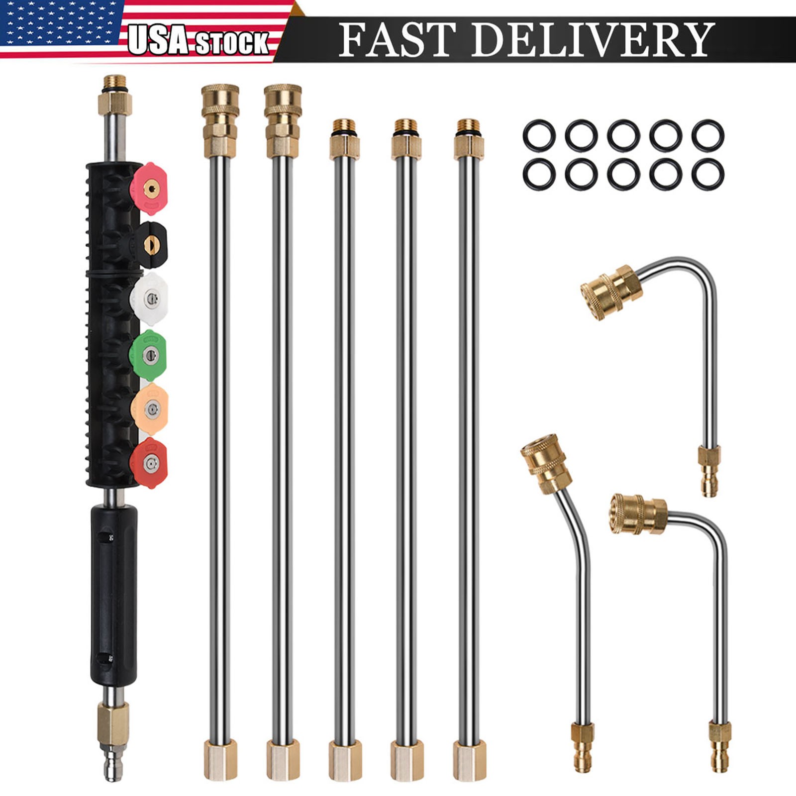 Pressure Washer Wand Set Extension Replacement Lance 97 Inch 1/4 Connect 4000PSI