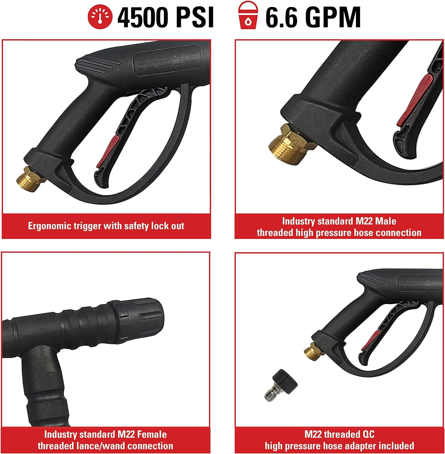 Simpson Cleaning Universal Pressure Washer Gun with Side Assist Handle for Cold