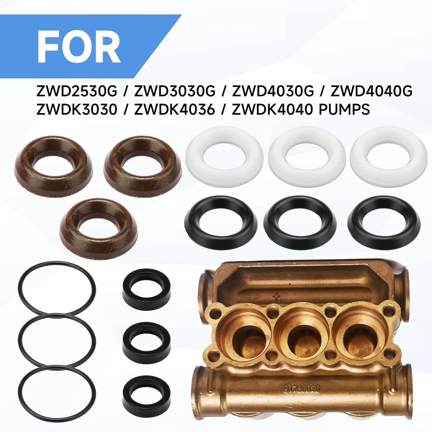 Pressure Washer Seal Kit 5019006400 For Comet Pump ZWD2530G ZWD4030G ZWD4040G