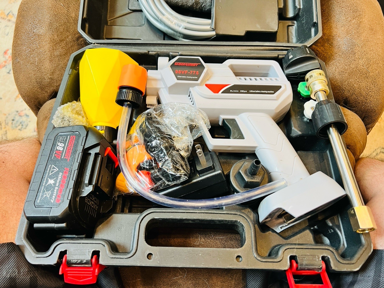 21V Cordless Pressure Washer Max 870PSI 211GPM Electric Portable Pressure Wa