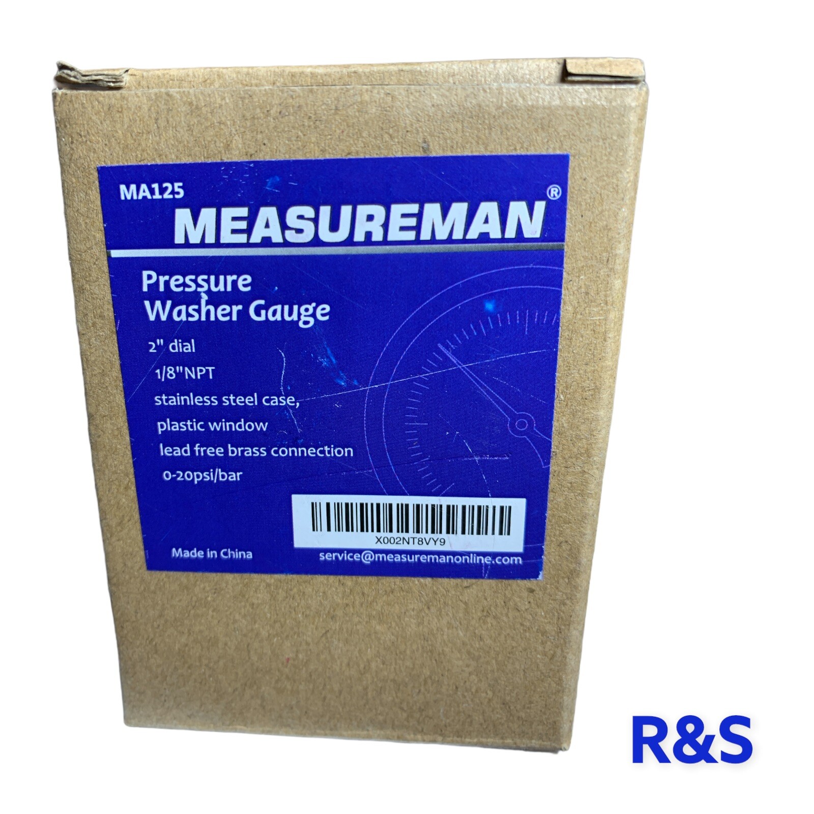 MEASUREMAN 2” PRESTO WASHER GAUGE # MA125 1/8” NPT STAINLESS STEEL CASE