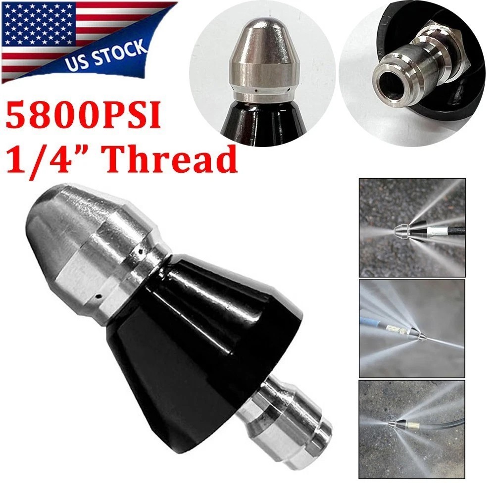 Sewer Cleaning Tool High-pressure Nozzle 5000psi Pipe Cleaner 1/4″ Connector USA