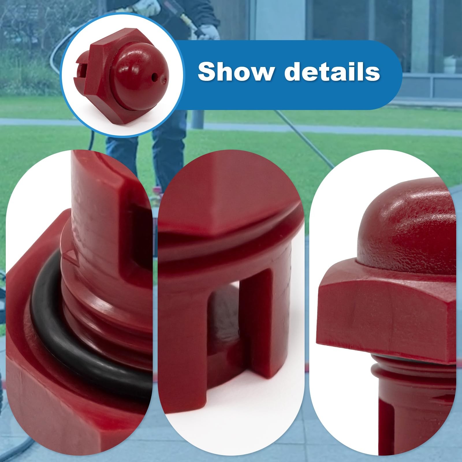 Oil Fill Cap Replacement with ORing for Cat Pumps Pressure Washer Red 1 PC