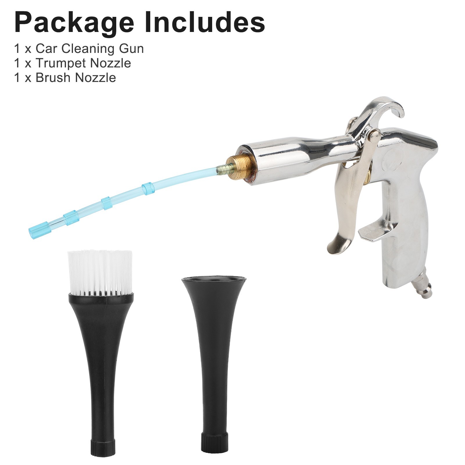 Dual Nozzle Air Duster Gun Pneumatic Blower for Car Dust Dirt Oil Cleaning Tool