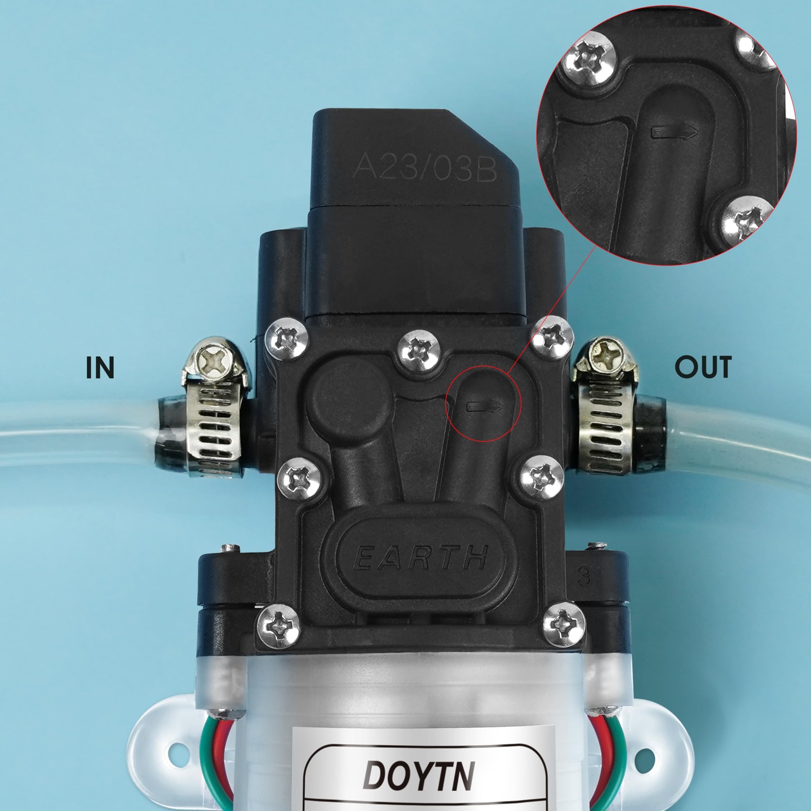 12V Diaphragm Water Pump with Pressure Switch â€“ 1.2 GPM 80 PSI Self-Priming S