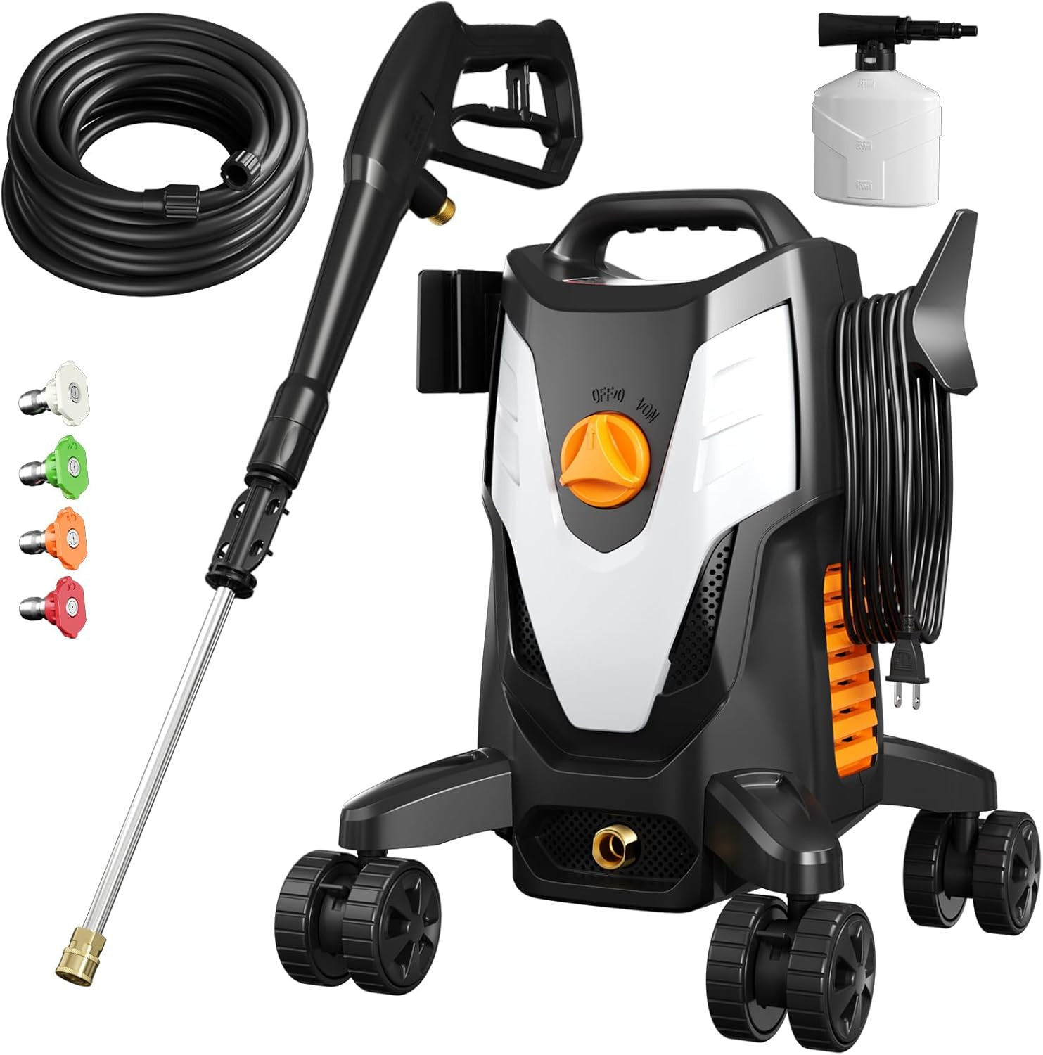 Electric Pressure Washer 4500PSI 2.8 GPM High Pressure Washer with Anti-Tipping
