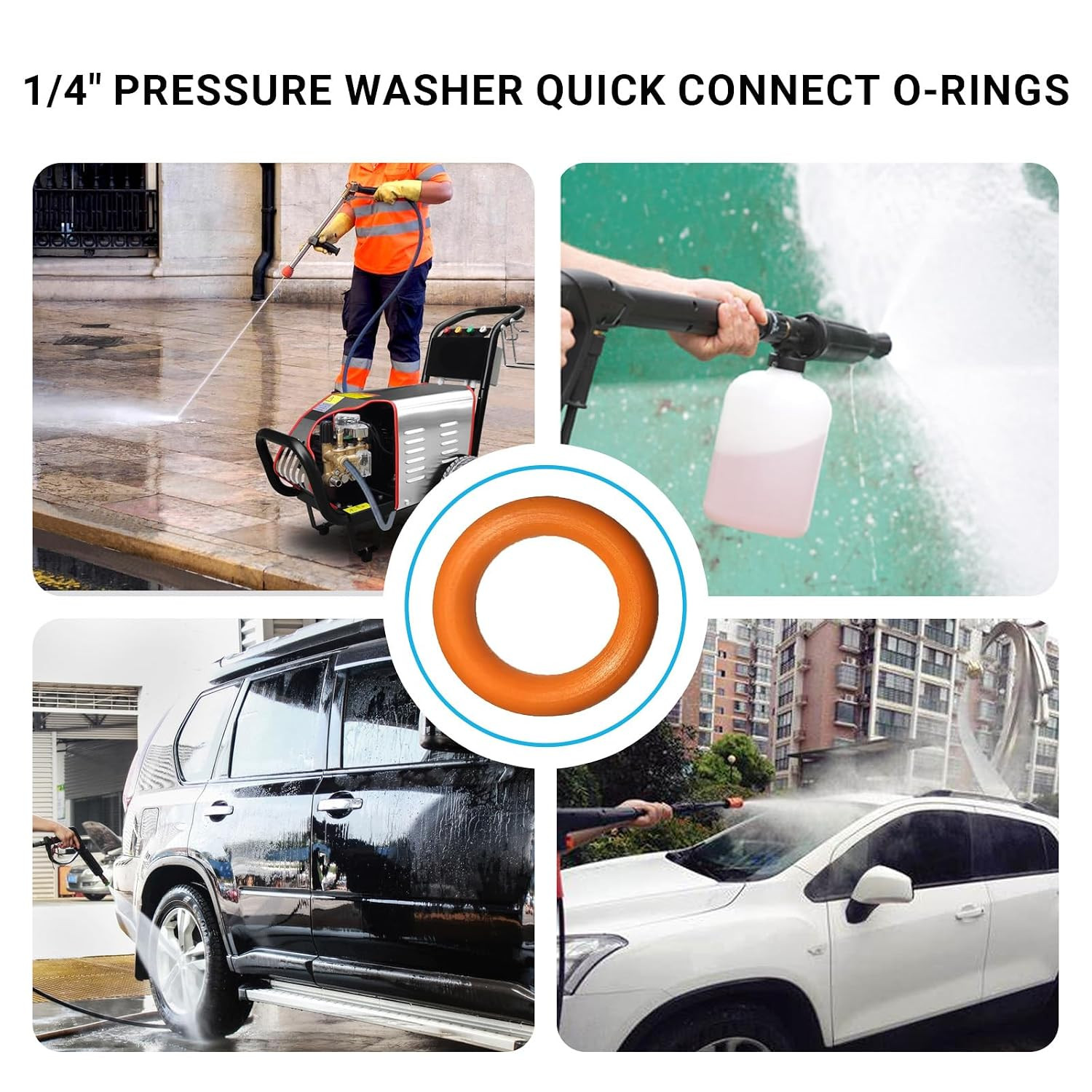 100-Pack 1/4″ Pressure Washer O-Rings for Quick Coupler Compatible with M22