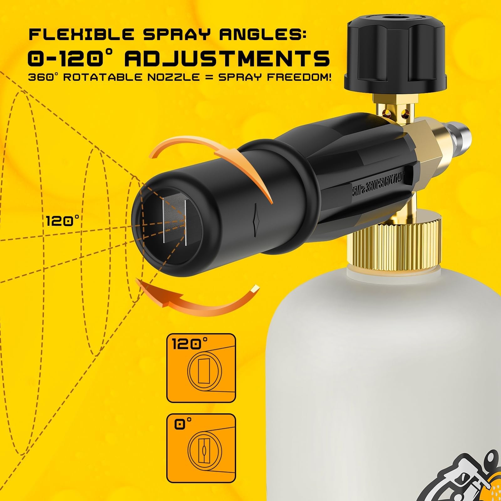 Foam Cannon for Pressure Washer, 1L Bottle Snow Foam Cannon with 5 Pressure W…