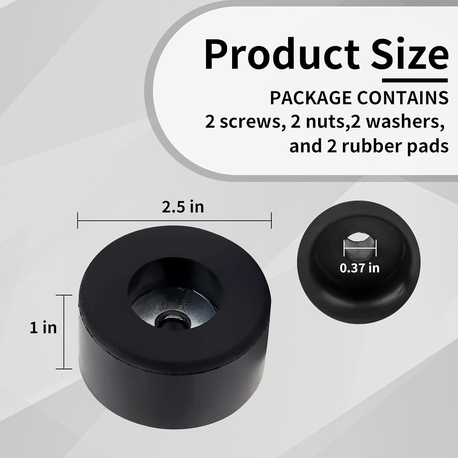 Heavy Duty Anti-Vibration Rubber Feet for Generators and Equipment – 2 Pack