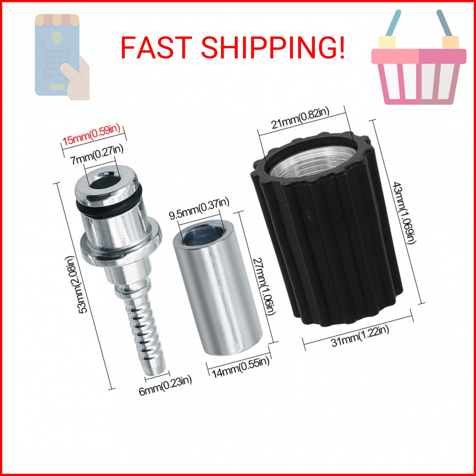 High Pressure Washer Hose Repair Kit, Hose Washers Insert Fittings Car Washer Wa