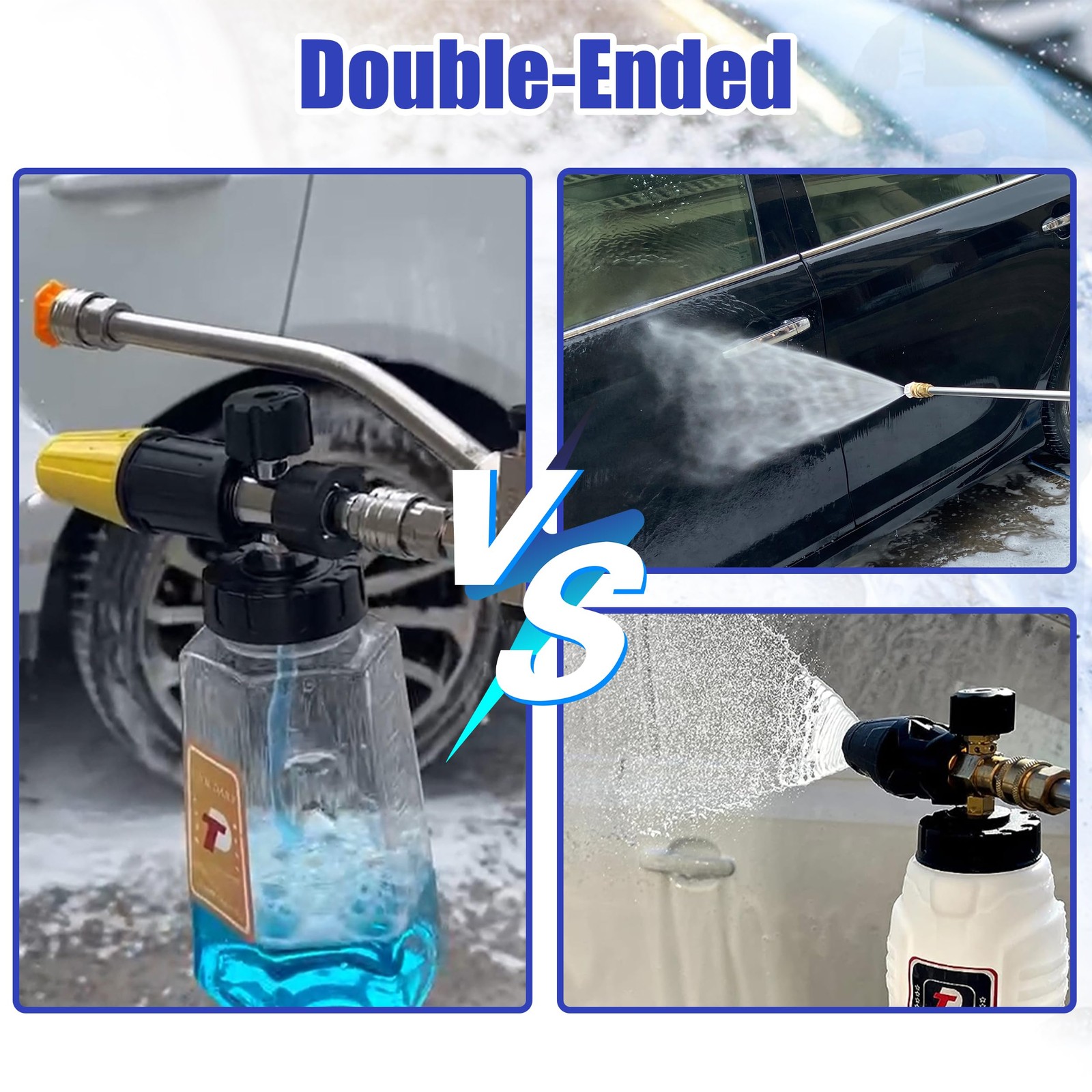 Foam Cannon Dual-Connector Accessory, Pressure Washer Double Tip Attachment f…