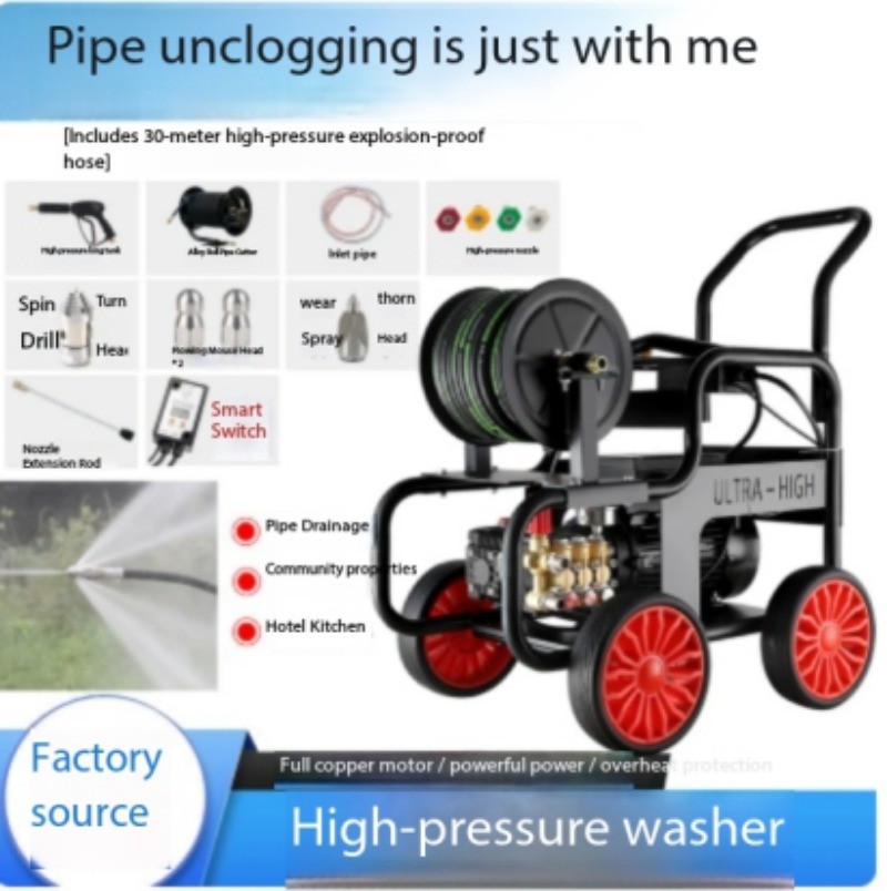 High-Pressure Pipe Cleaning: Gasoline and Diesel-Powered Drain Cleaning Machines