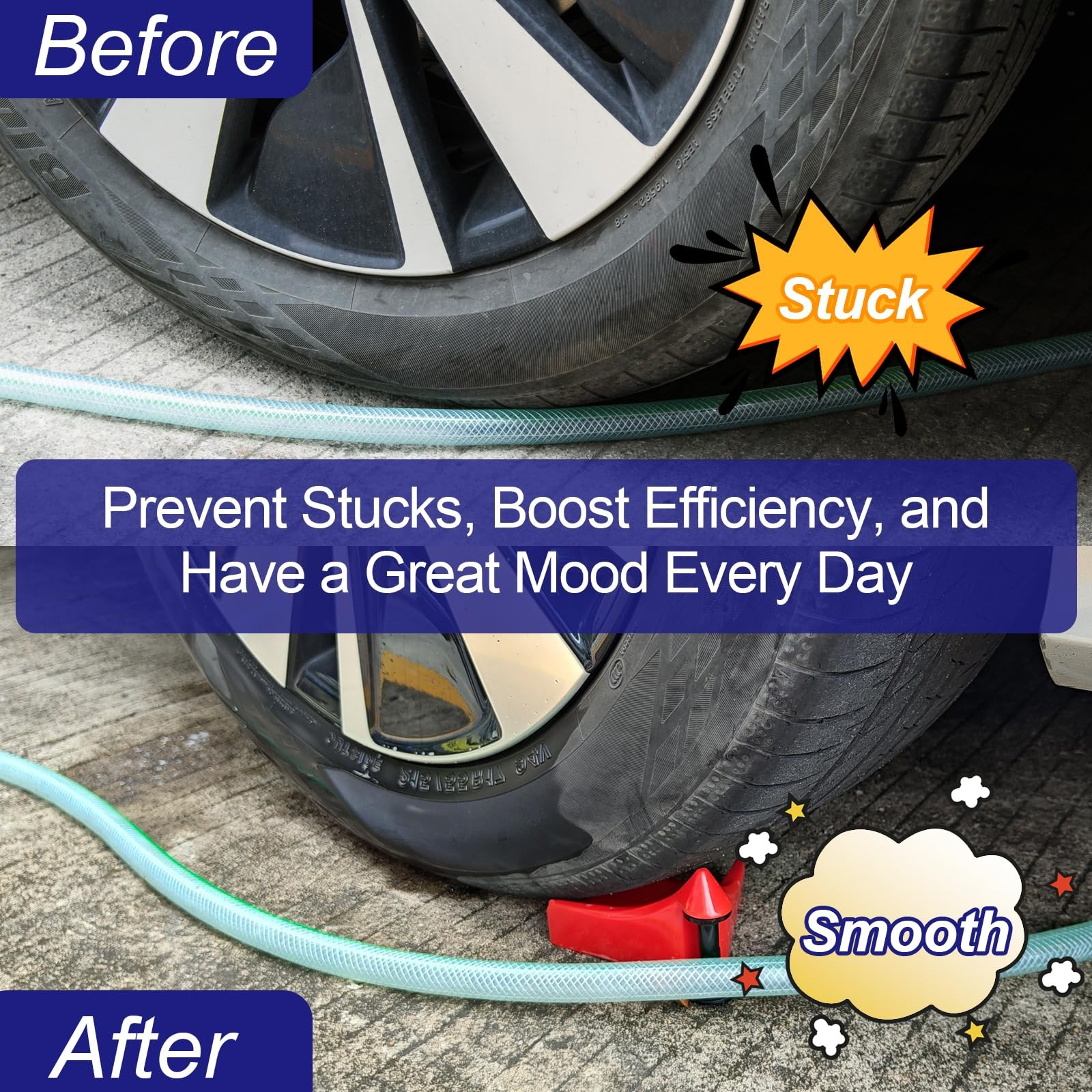 Car Tire Hose Guides 4 Pcs Rollers for Easy Washing & Detailing Accessories