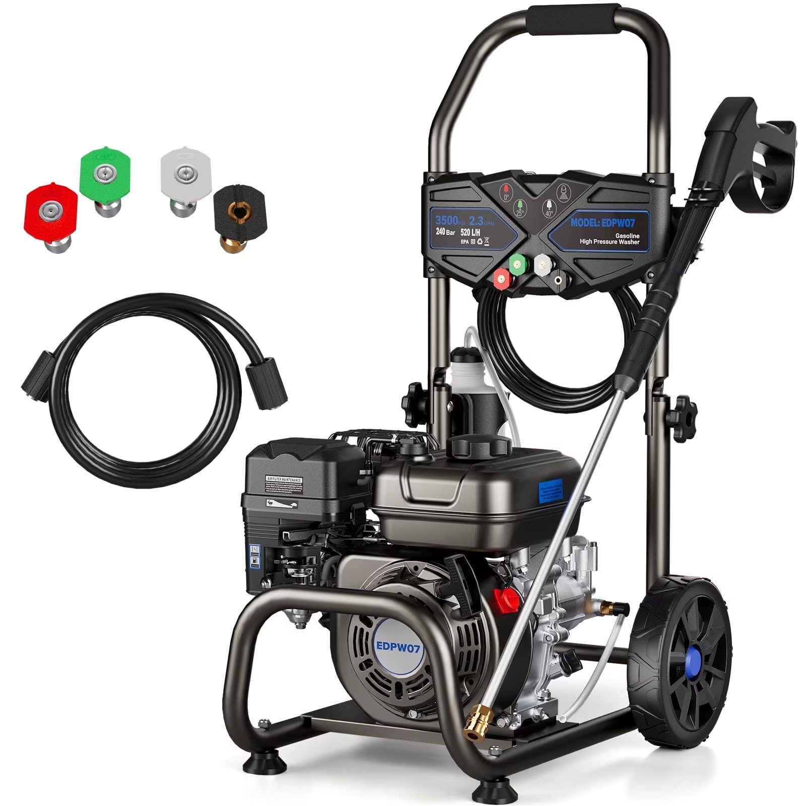 Efurden 3500PSI 2.3GPM Gas Pressure Washer, 209CC 7HP Engine