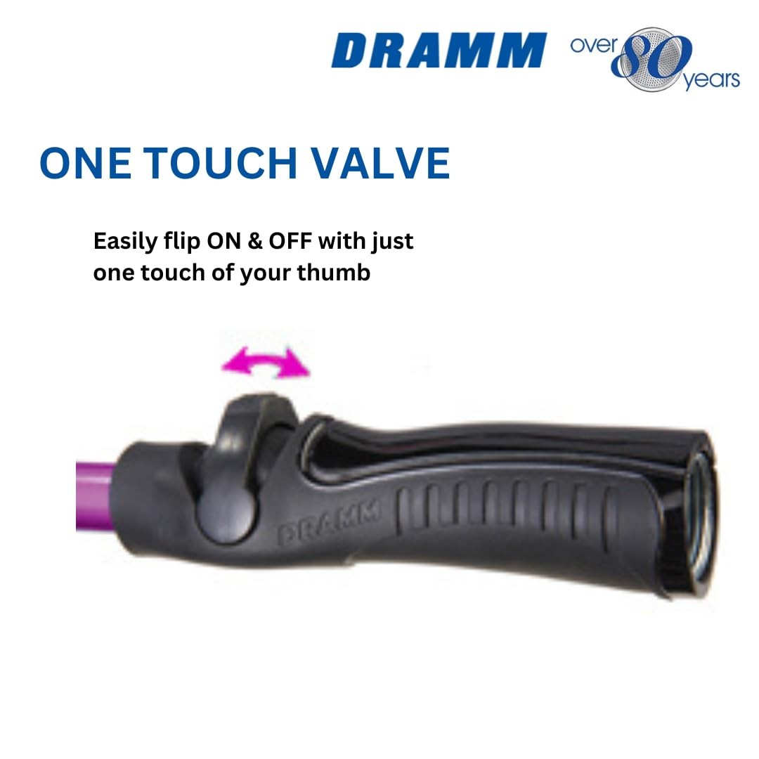 Dramm Rain Wand with One Touch Thumb Valve – Gentle Full 16 Inches, Green