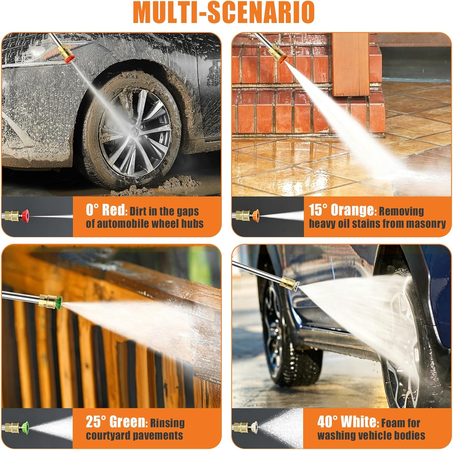 Electric Pressure Washer 4500PSI 2.8 GPM High Pressure Washer with Anti-Tipping