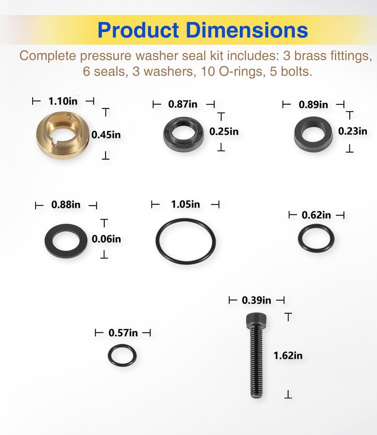 Pressure Washer Seal Kit Set For Briggs & Stratton 190595GS 190711GS