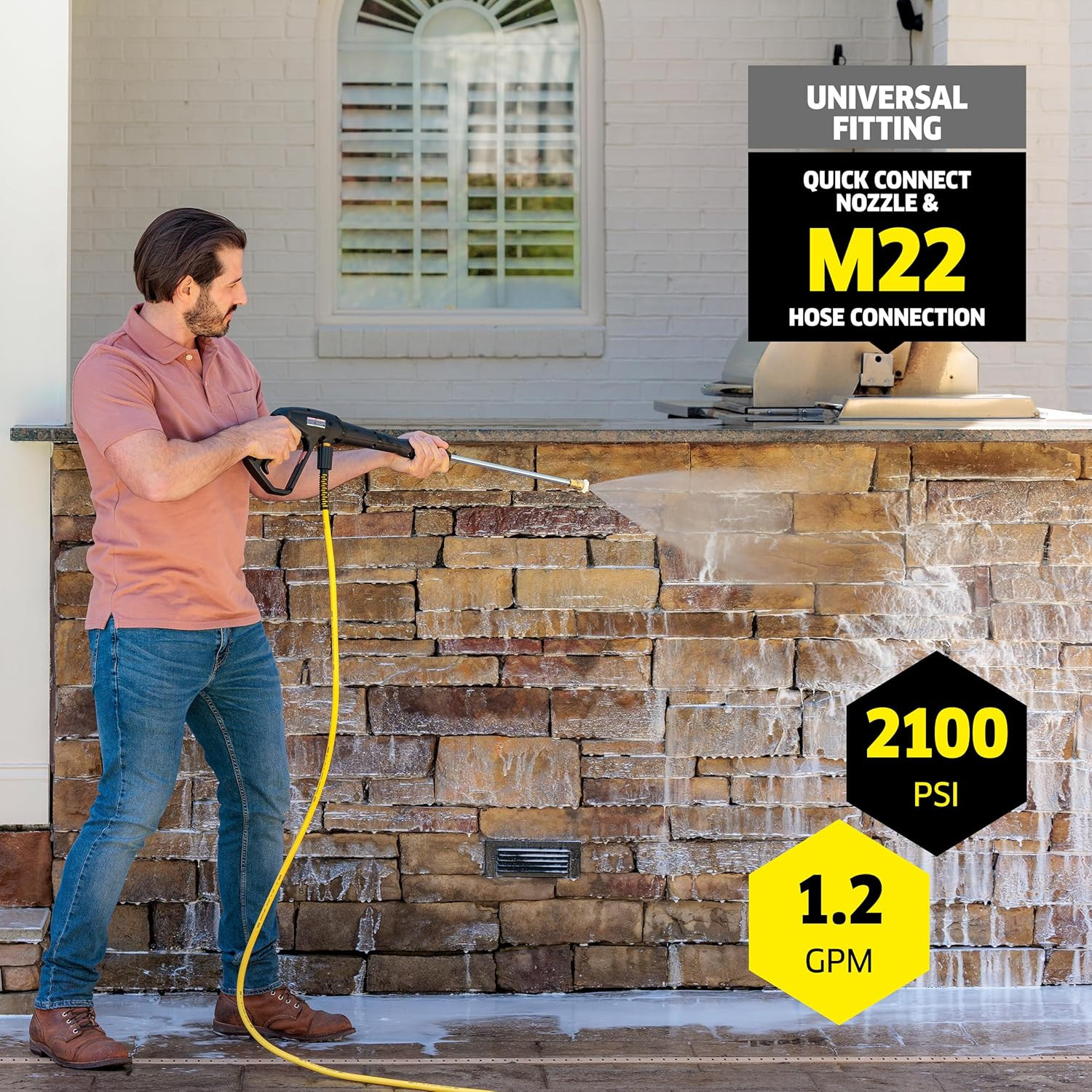Kärcher K2100PS Pressure Washer – 3 Nozzles, Detergent Tank, 1.2 GPM