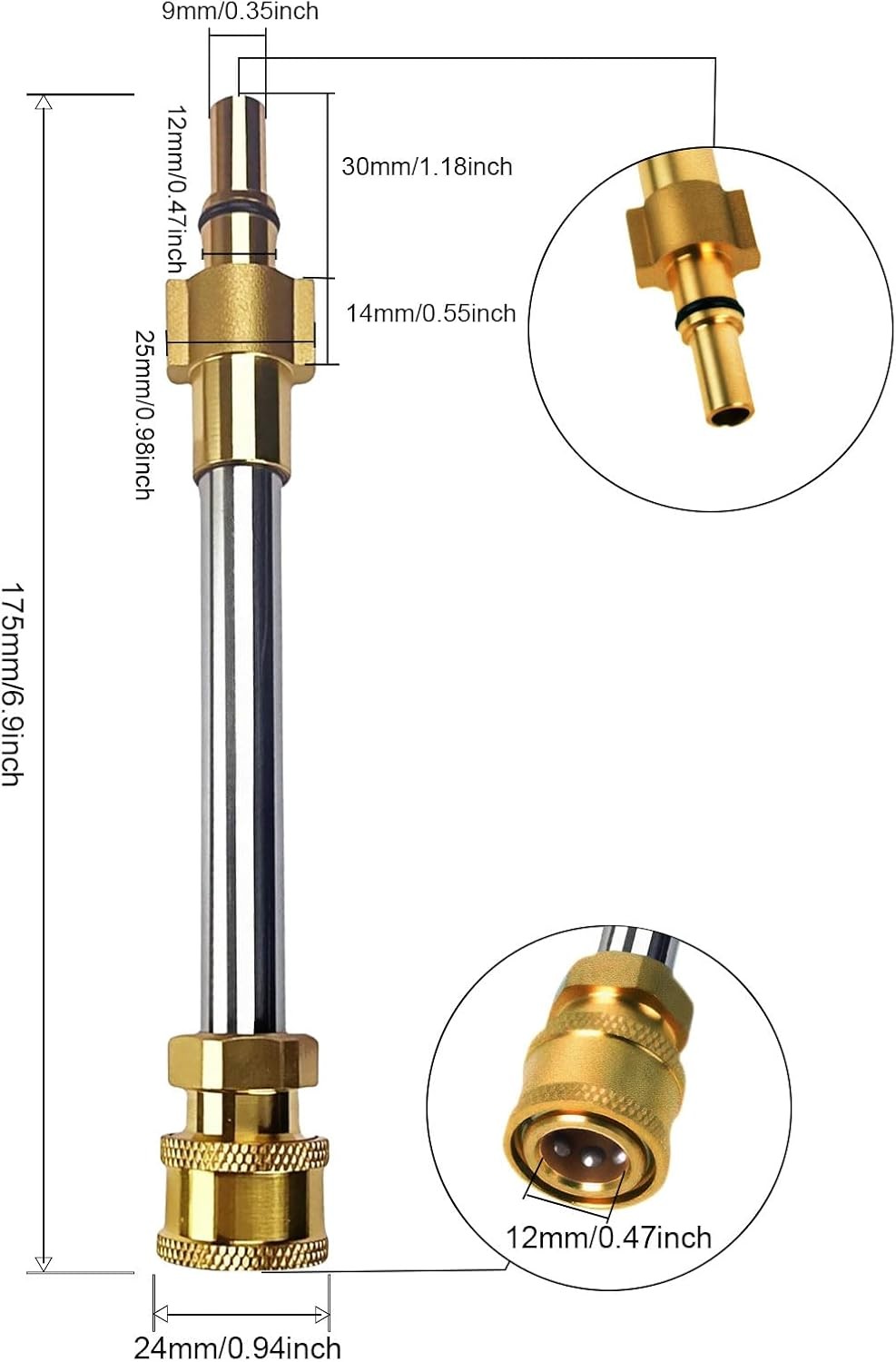 Pressure Washer Gun Adapter With 1/4″ Quick Connector For Black+Decker