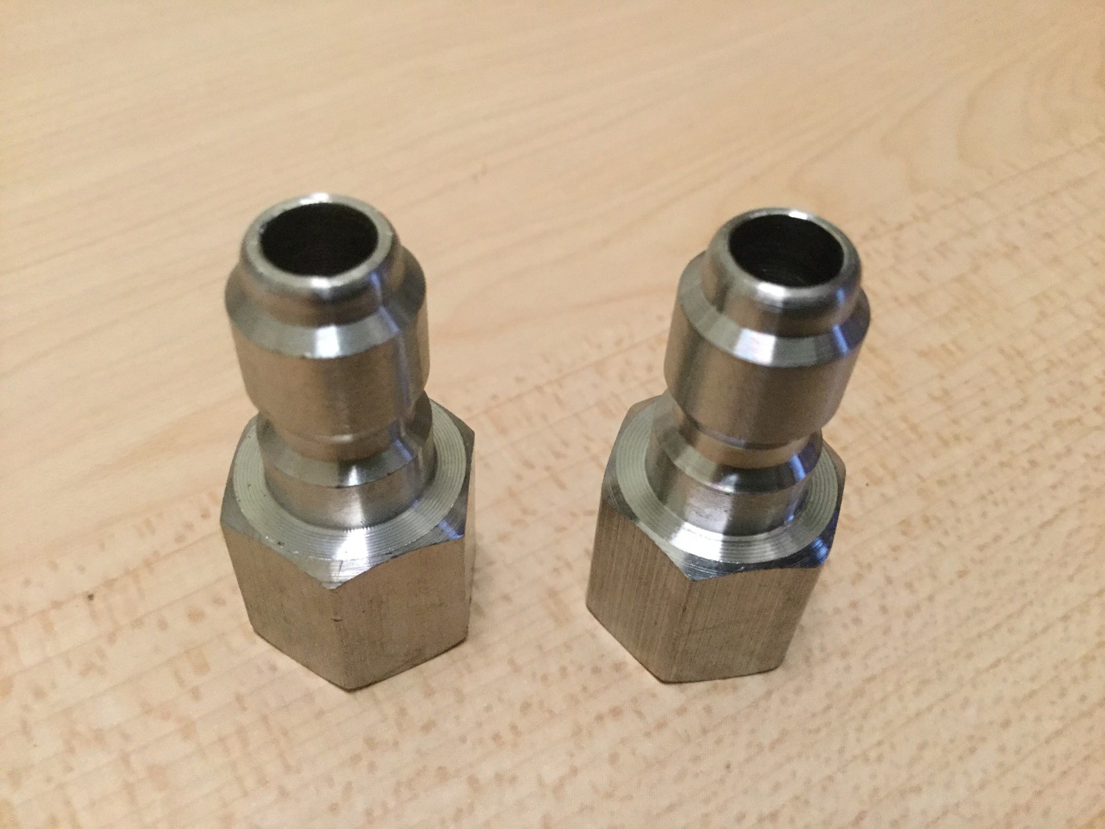 (2) Stainless Steel Power Pressure Washer 1/4″ FPT Quick Connect Plug Connector